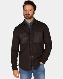 Dark brown fleece overshirt - Dark Mocca