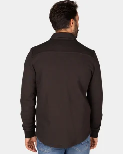 Dark brown fleece overshirt - Dark Mocca