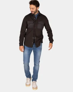 Dark brown fleece overshirt - Dark Mocca