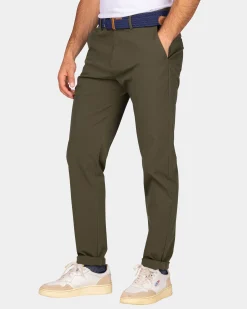Dark green chino with stretch - Quartz Green