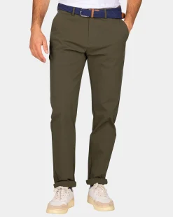 Dark green chino with stretch - Quartz Green