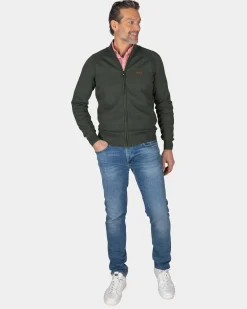 Dark green cotton cardigan