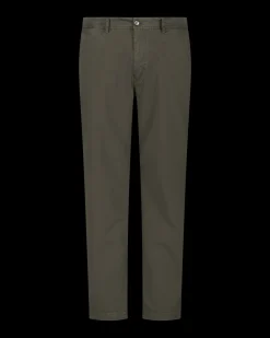 Dark green cotton chino - Gravel Green
