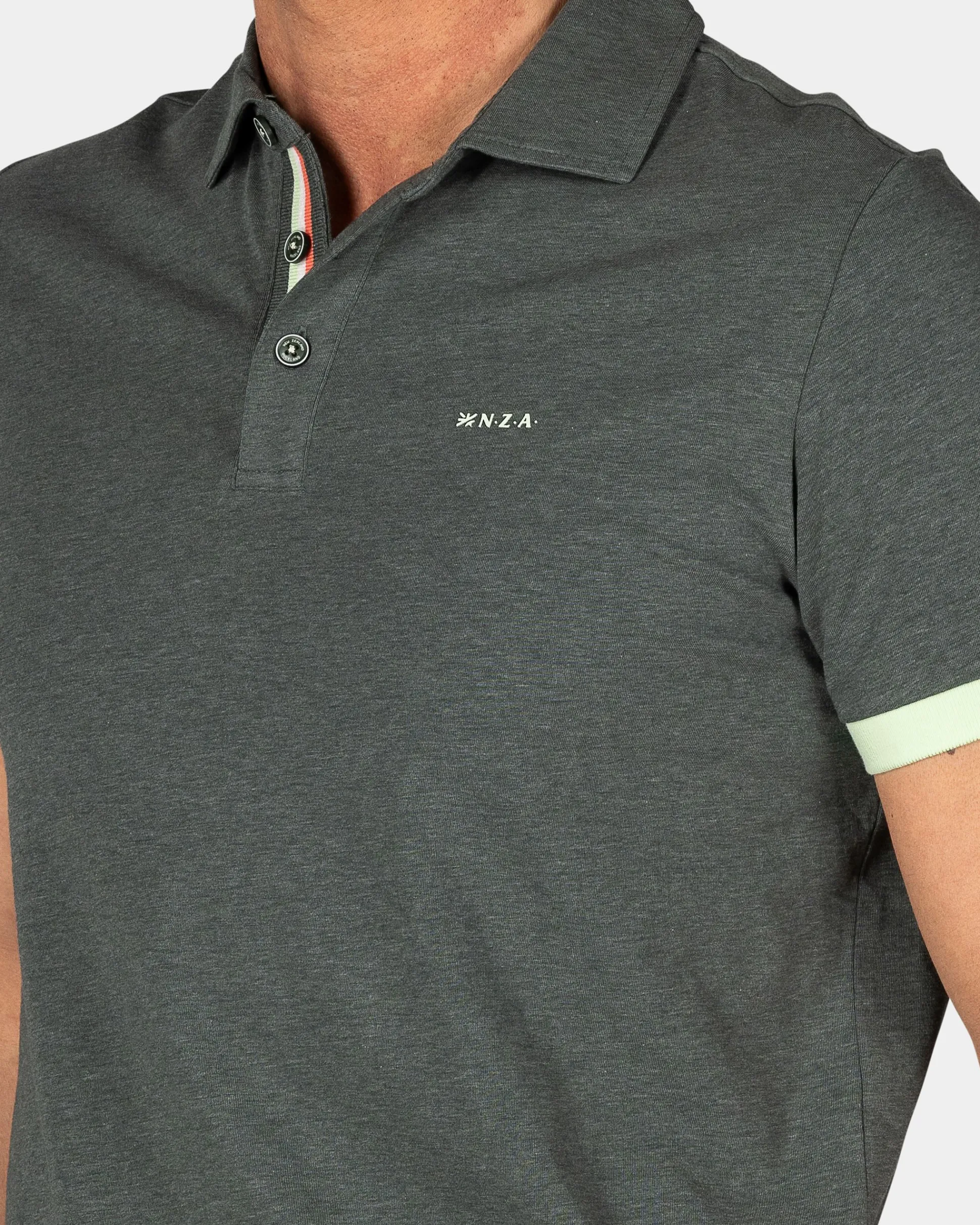Dark Green Polo with Light Green Details