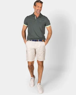 Dark Green Polo with Light Green Details