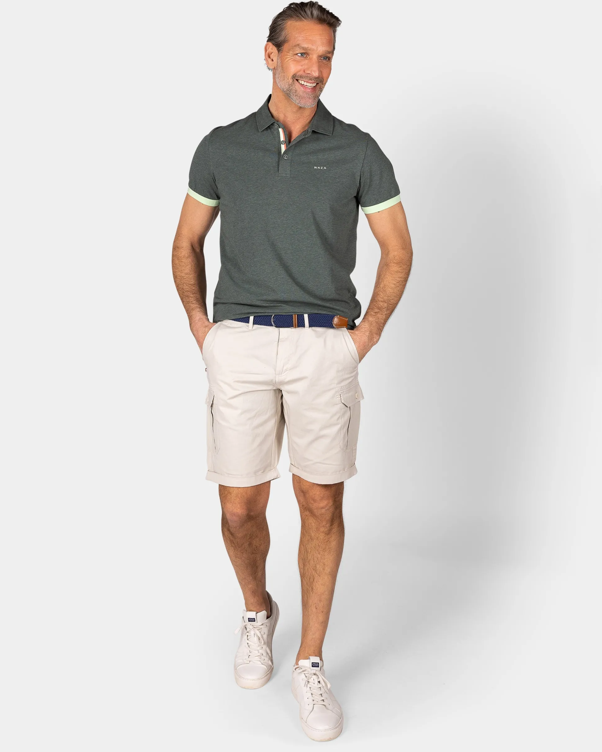 Dark Green Polo with Light Green Details