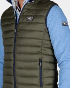 Dark green quilted bodywarmer - Quartz Green