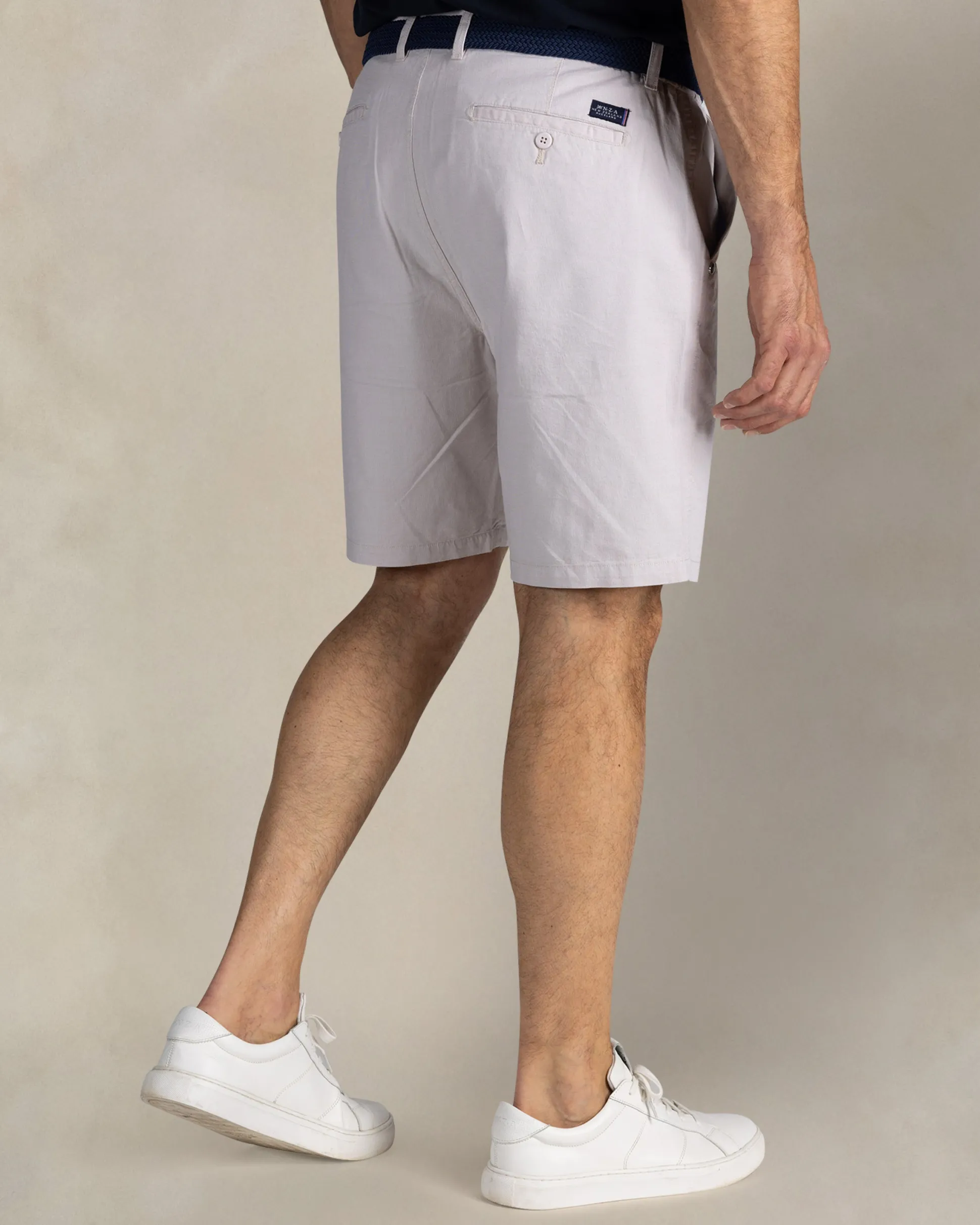 Ecru cotton chino stretch shorts