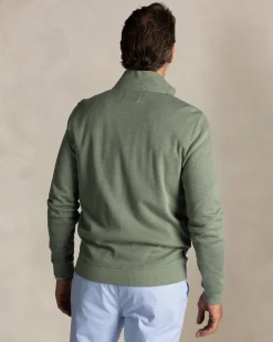 Ecru Cotton Full Zip Sweater