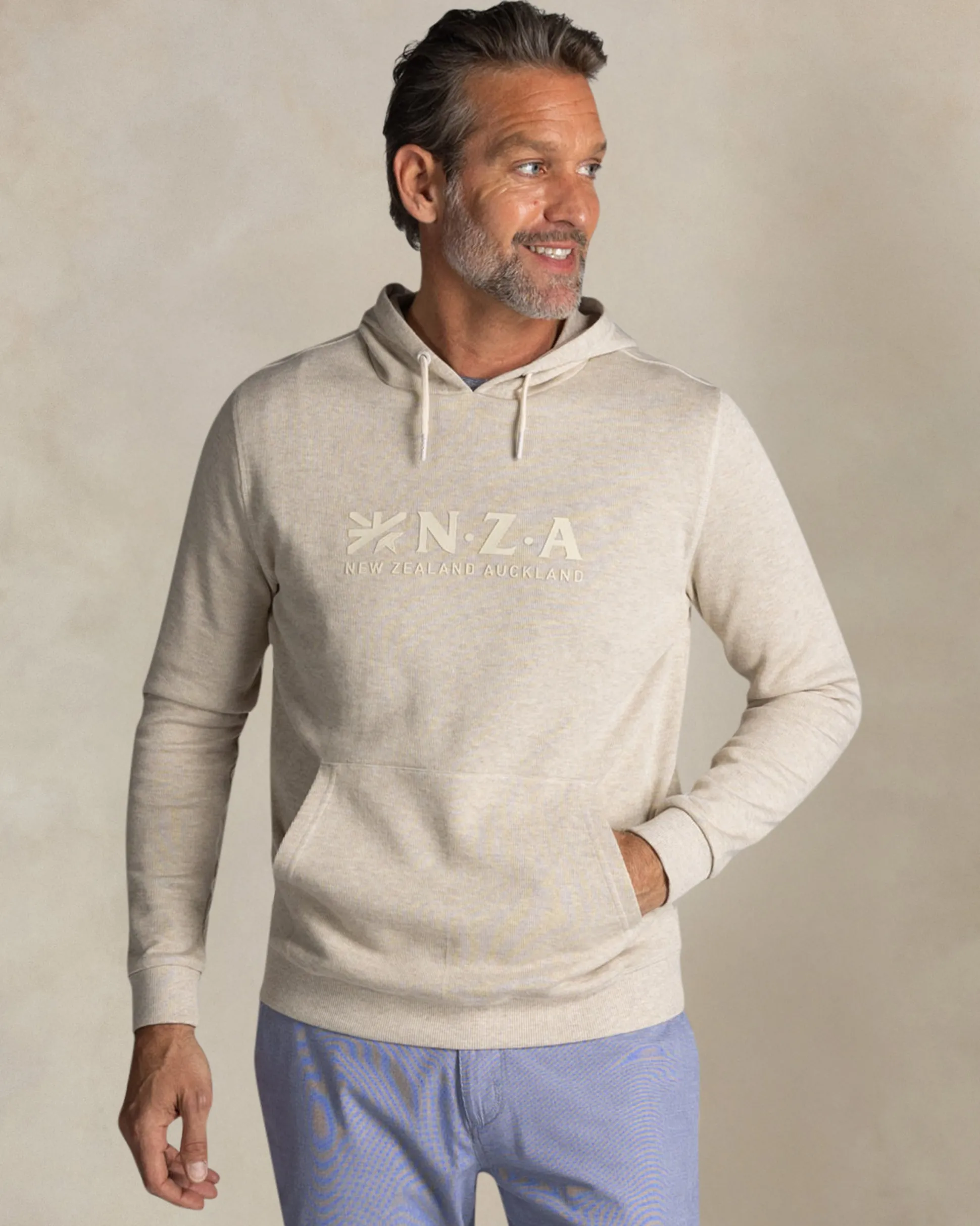 Ecru cotton hoodie