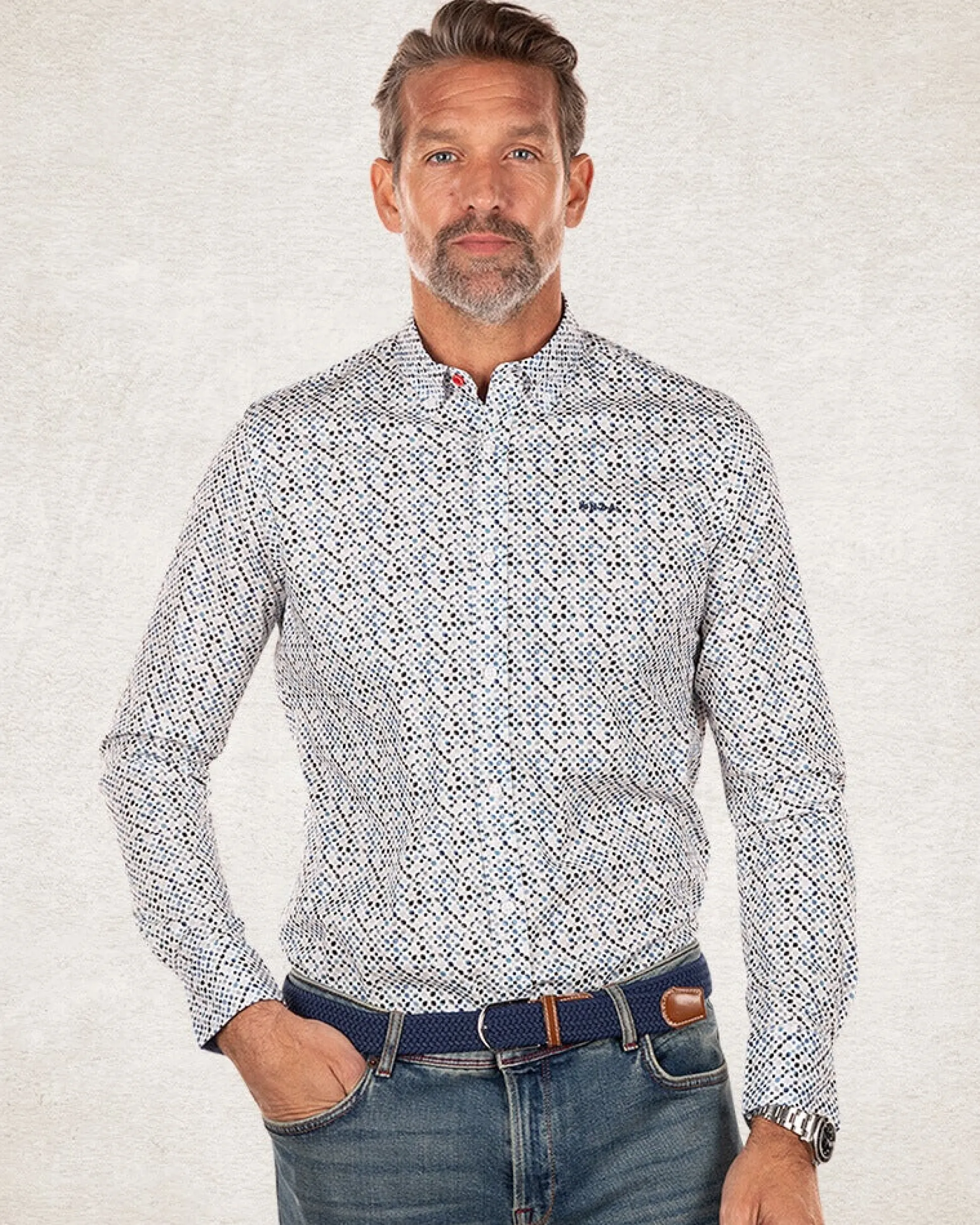 Ecru cotton long sleeved shirt - Ecru MultiColour