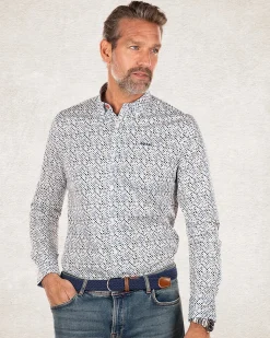 Ecru cotton long sleeved shirt - Ecru MultiColour