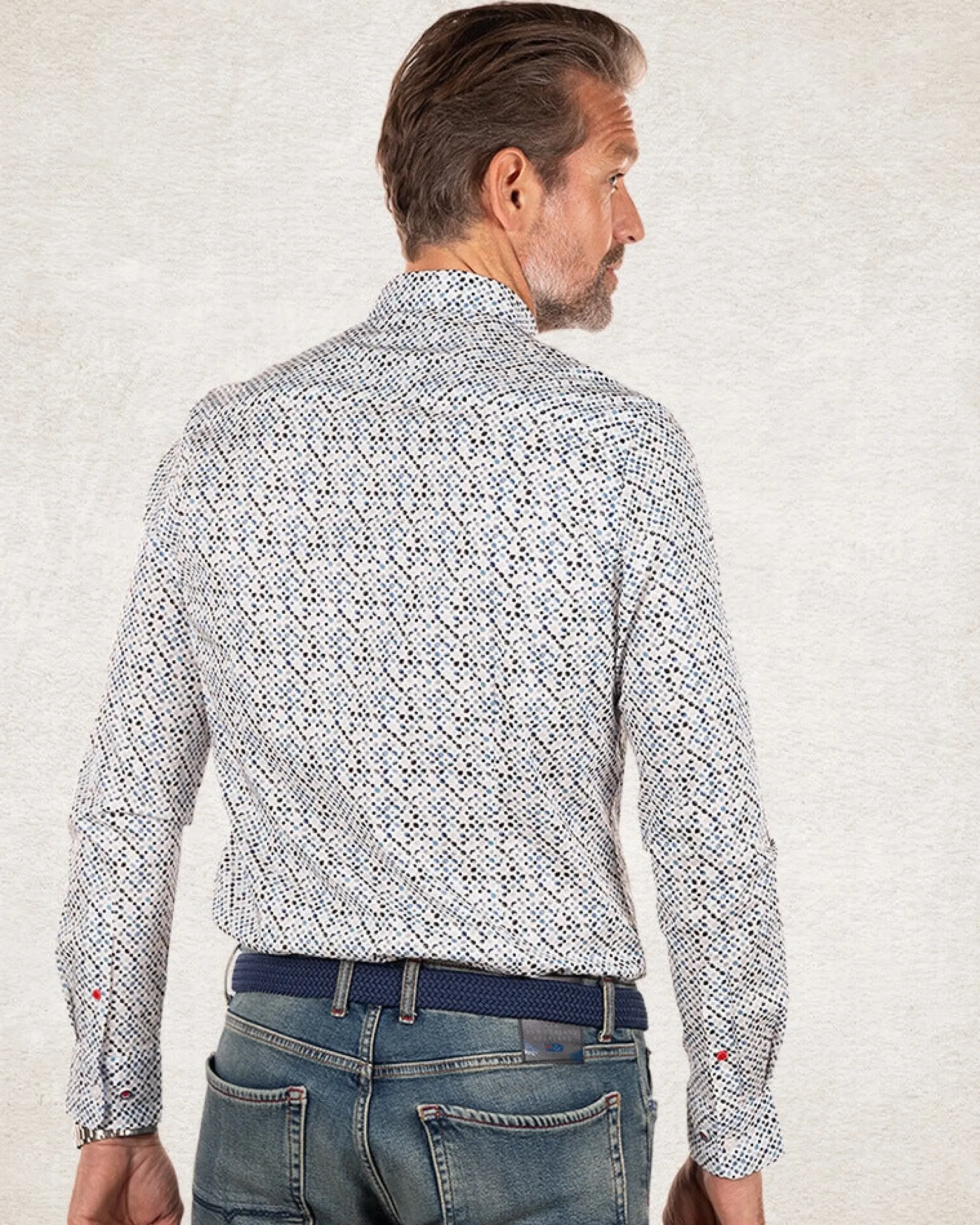 Ecru cotton long sleeved shirt - Ecru MultiColour