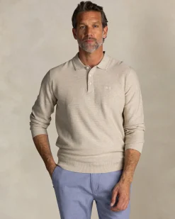 Ecru cotton rugby polo
