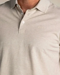 Ecru cotton stretch polo