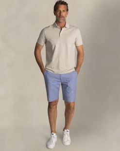 Ecru cotton stretch polo