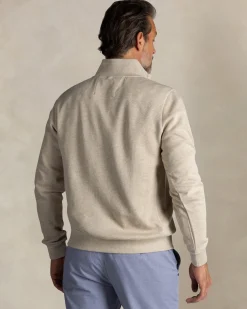 Ecru Half Zip Cotton Sweater