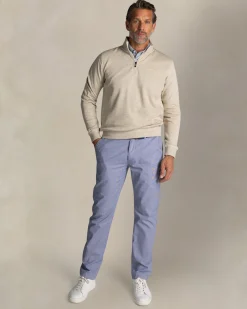 Ecru Half Zip Cotton Sweater