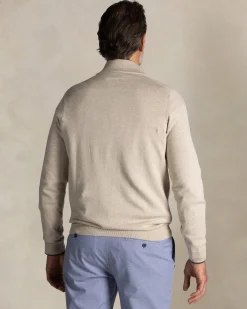 Ecru half zip cotton sweater