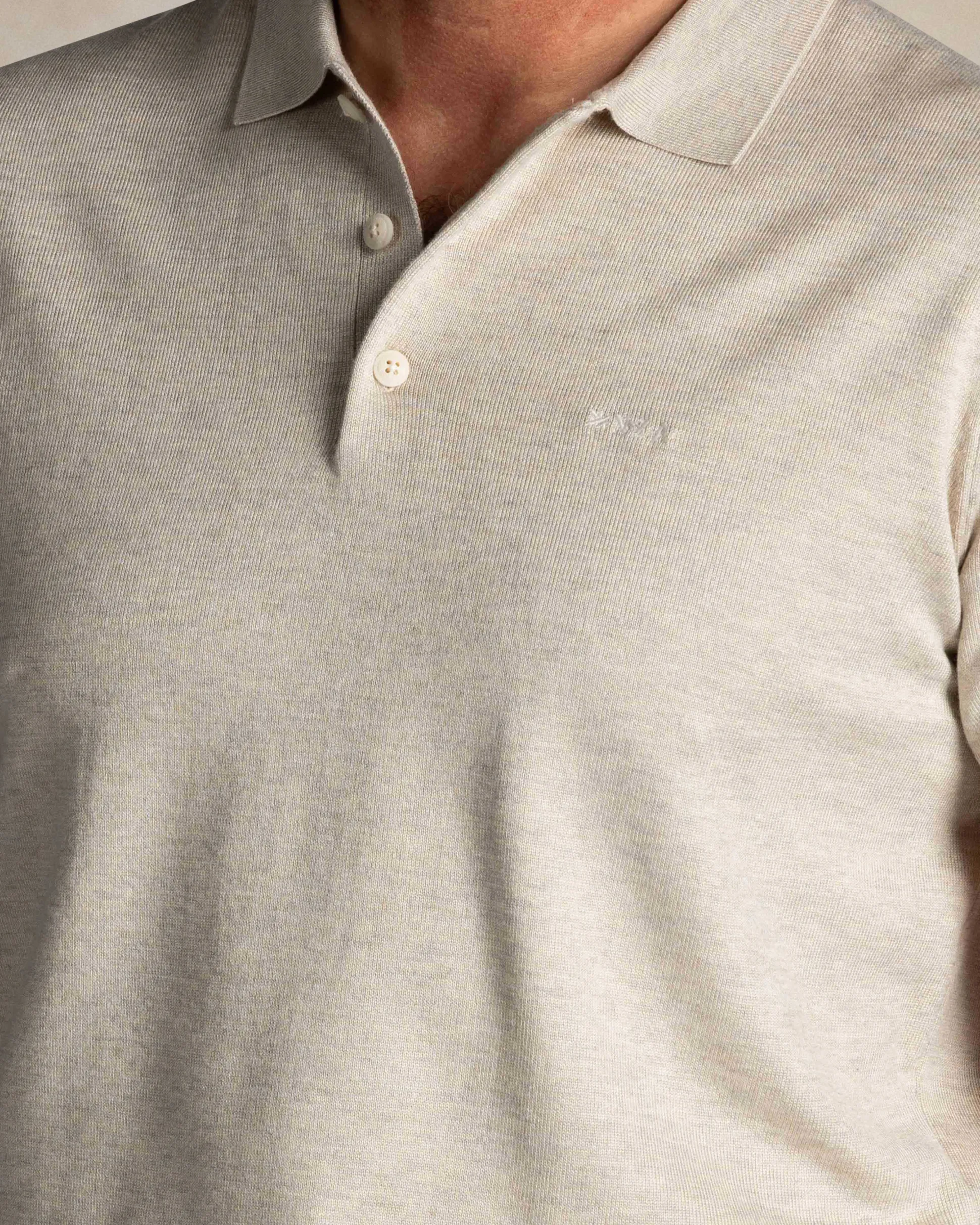 Ecru knit polo