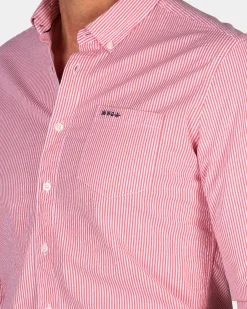 Fine striped orange shirt