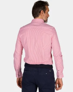 Fine striped orange shirt