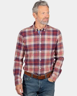 Flannel checkered shirt Opotiki - Orange Multicolour