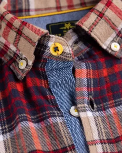 Flannel checkered shirt Opotiki - Orange Multicolour