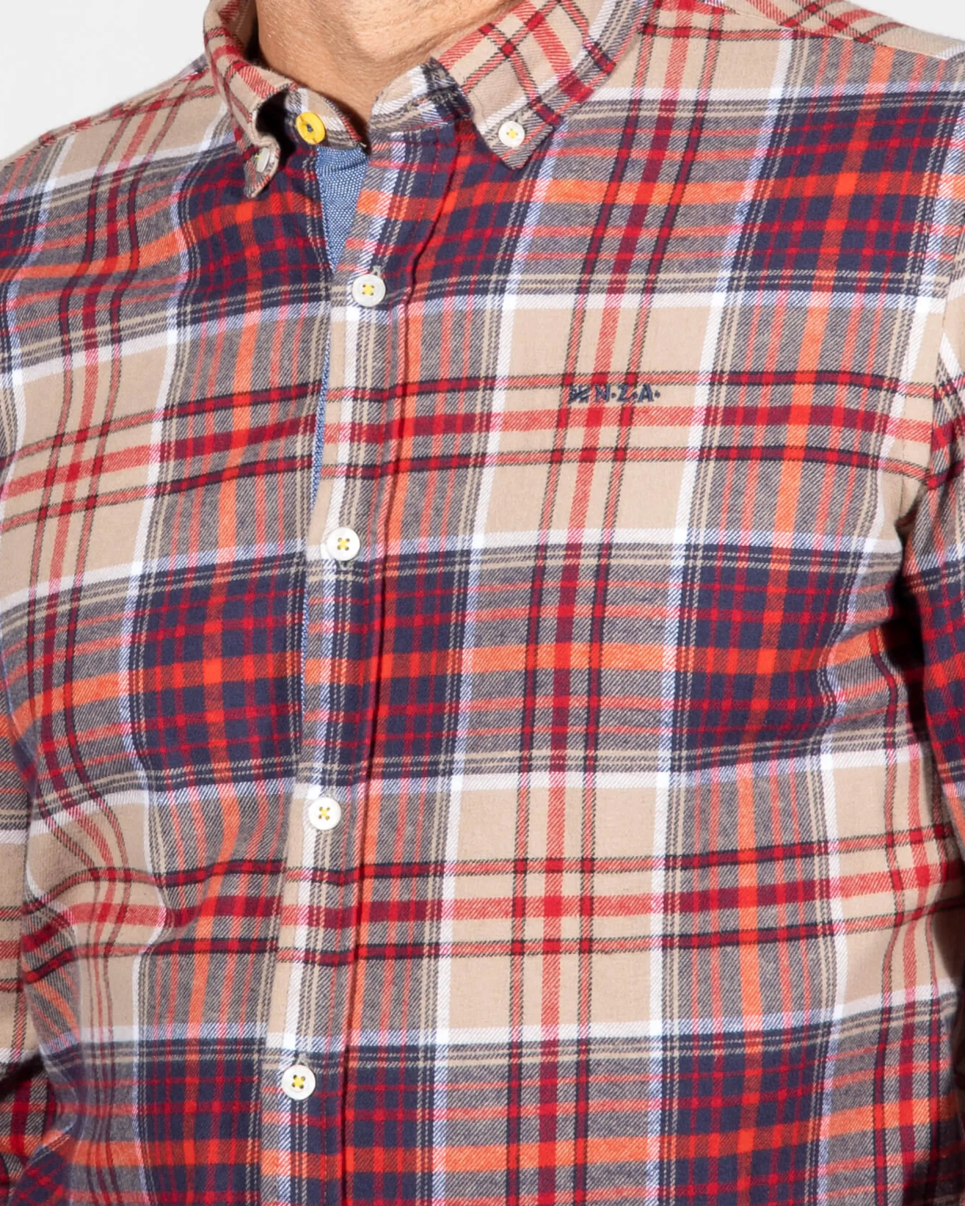 Flannel checkered shirt Opotiki - Orange Multicolour
