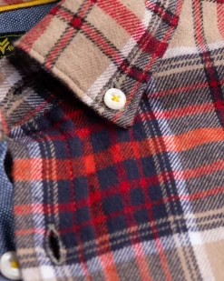 Flannel checkered shirt Opotiki - Orange Multicolour