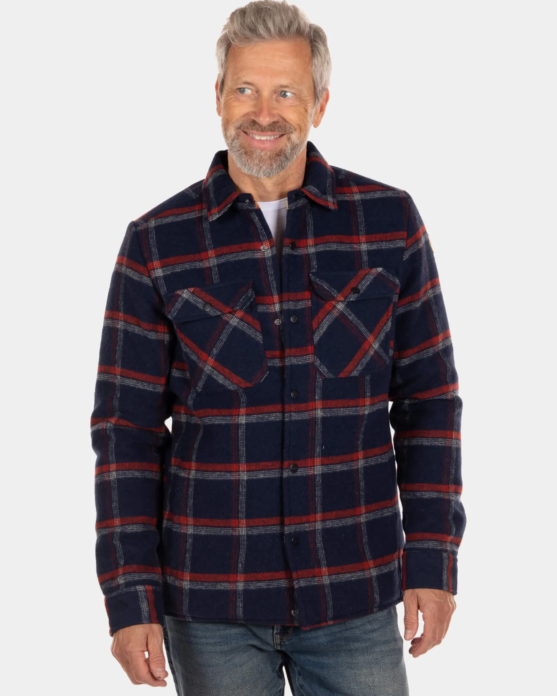 Flannel padded overshirt Otira - Ink Navy