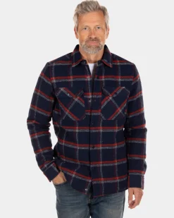 Flannel padded overshirt Otira - Ink Navy