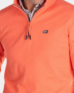 Fleece half zip sweater - Golden Orange