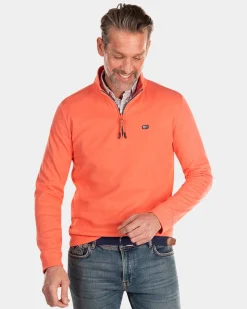 Fleece half zip sweater - Golden Orange