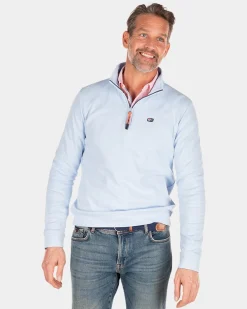 Fleece half zip sweater - Rhythm Blue