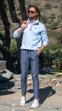 Fleece half zip sweater - Rhythm Blue