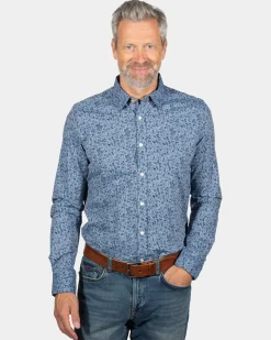 Flower printed shirt Hochstetter - Storm Blue