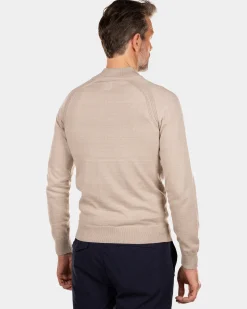 Full zip cotton cardigan - Shimmering Sand