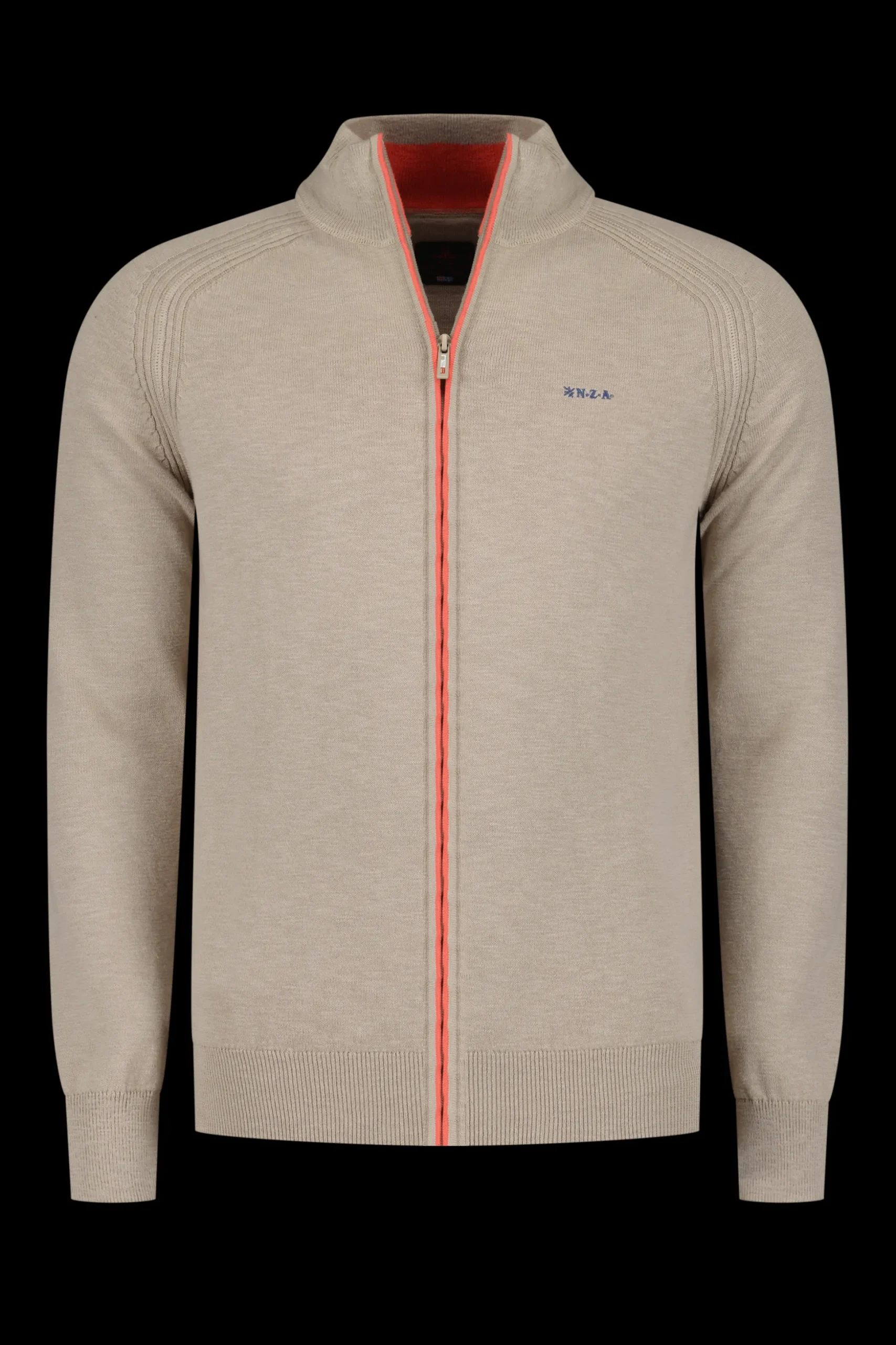 Full zip cotton cardigan - Shimmering Sand