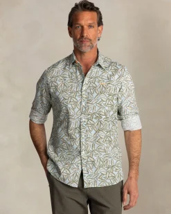 Graphic printed shirt with green and blue