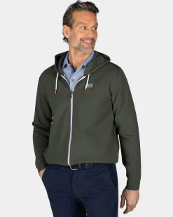 Green cardigan with hoodie
