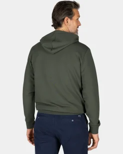 Green cardigan with hoodie