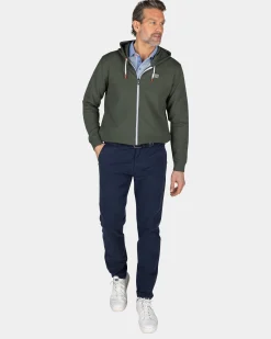 Green cardigan with hoodie