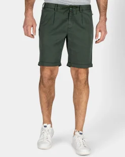 Green Chino Shorts with Stretch