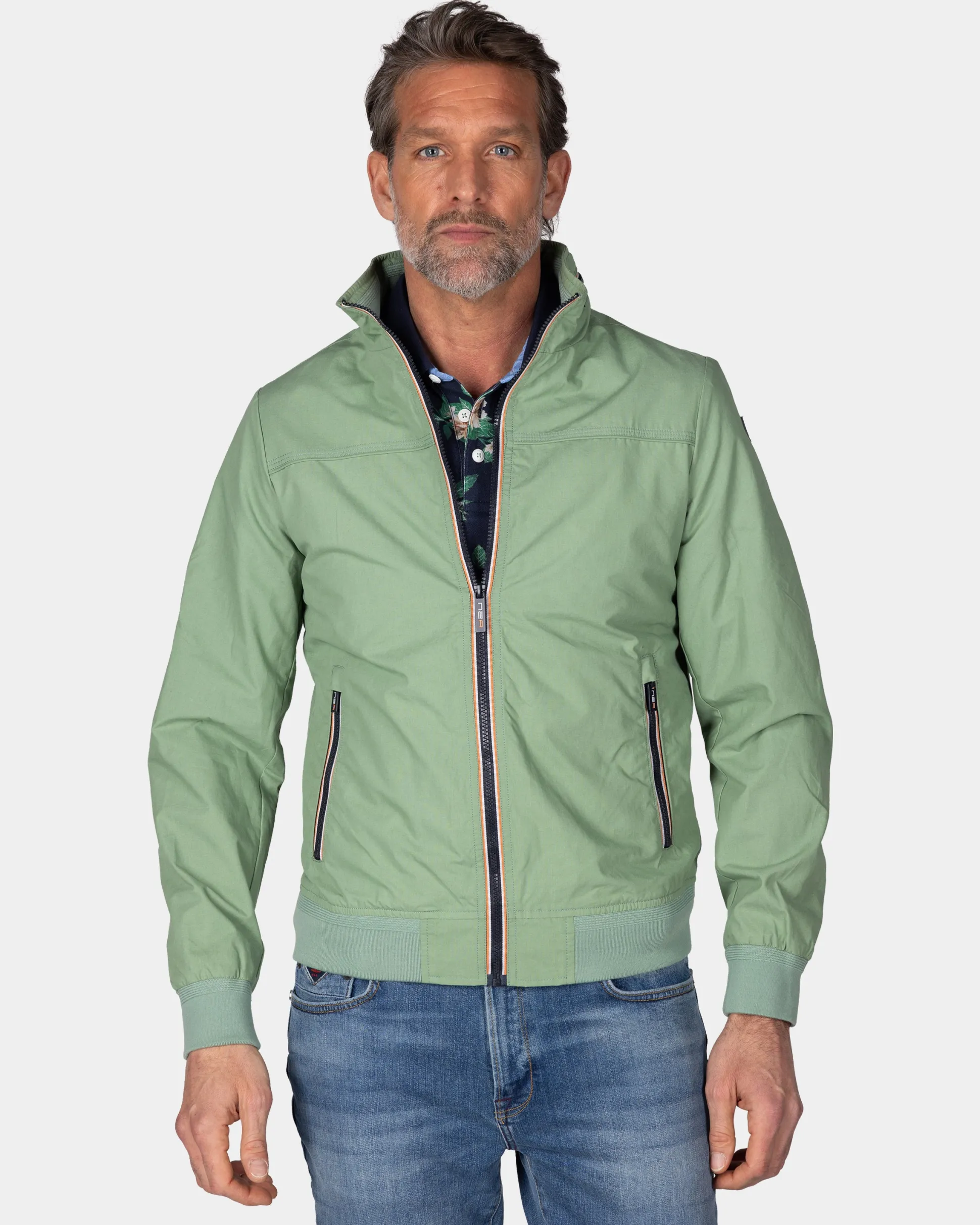 Green cotton bomber