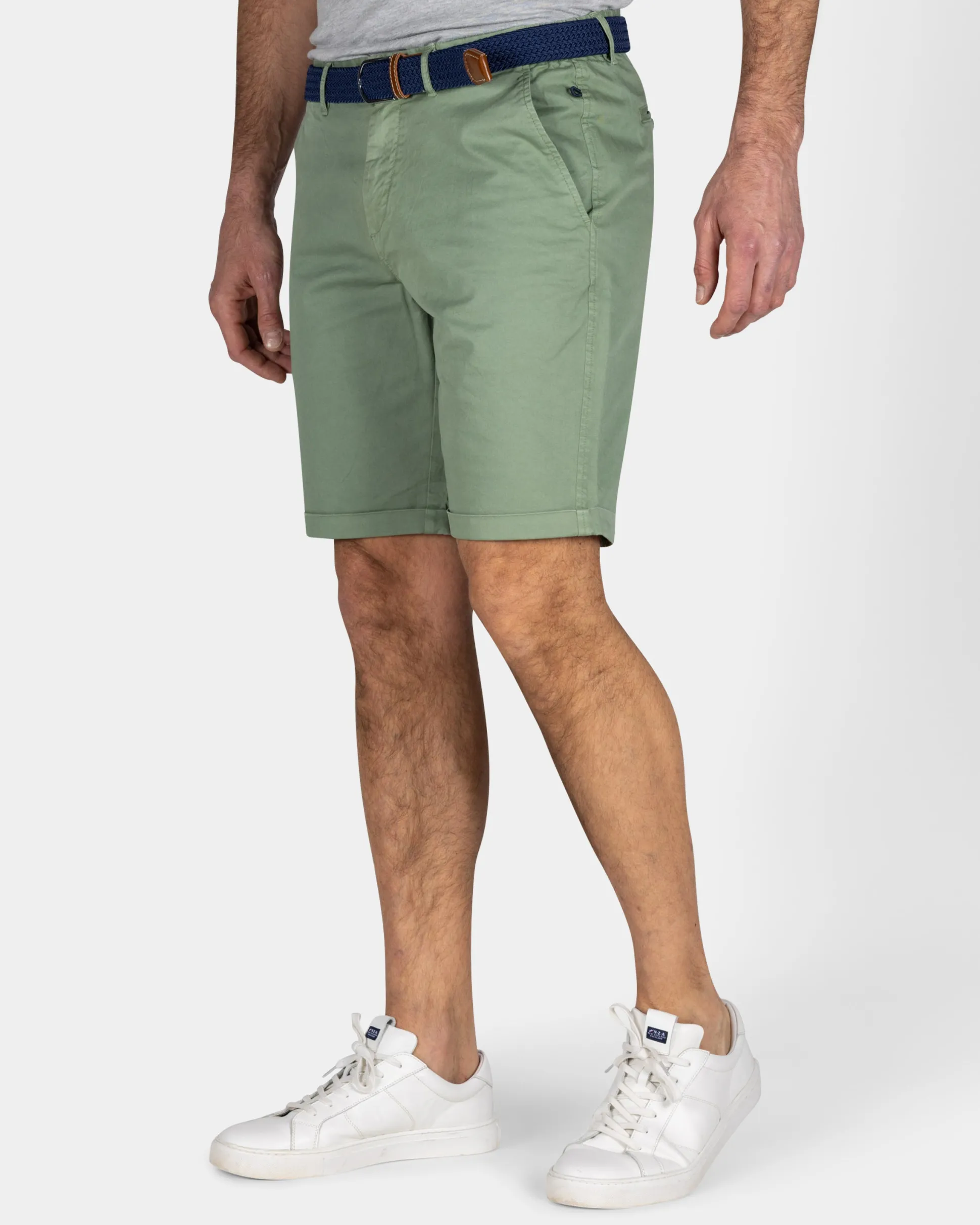 Green Cotton Chino Shorts