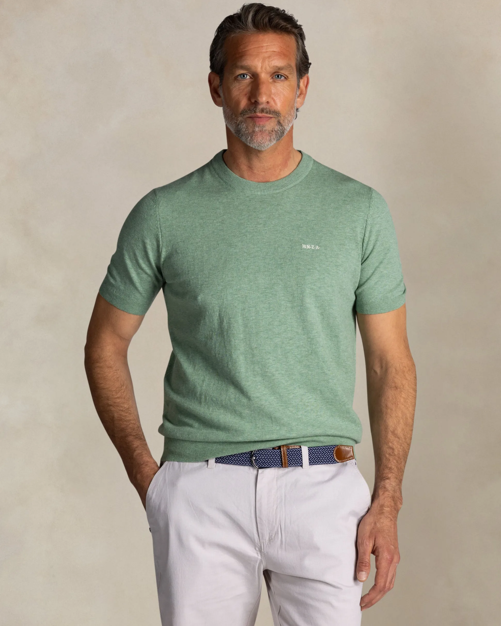 Green cotton knit tee