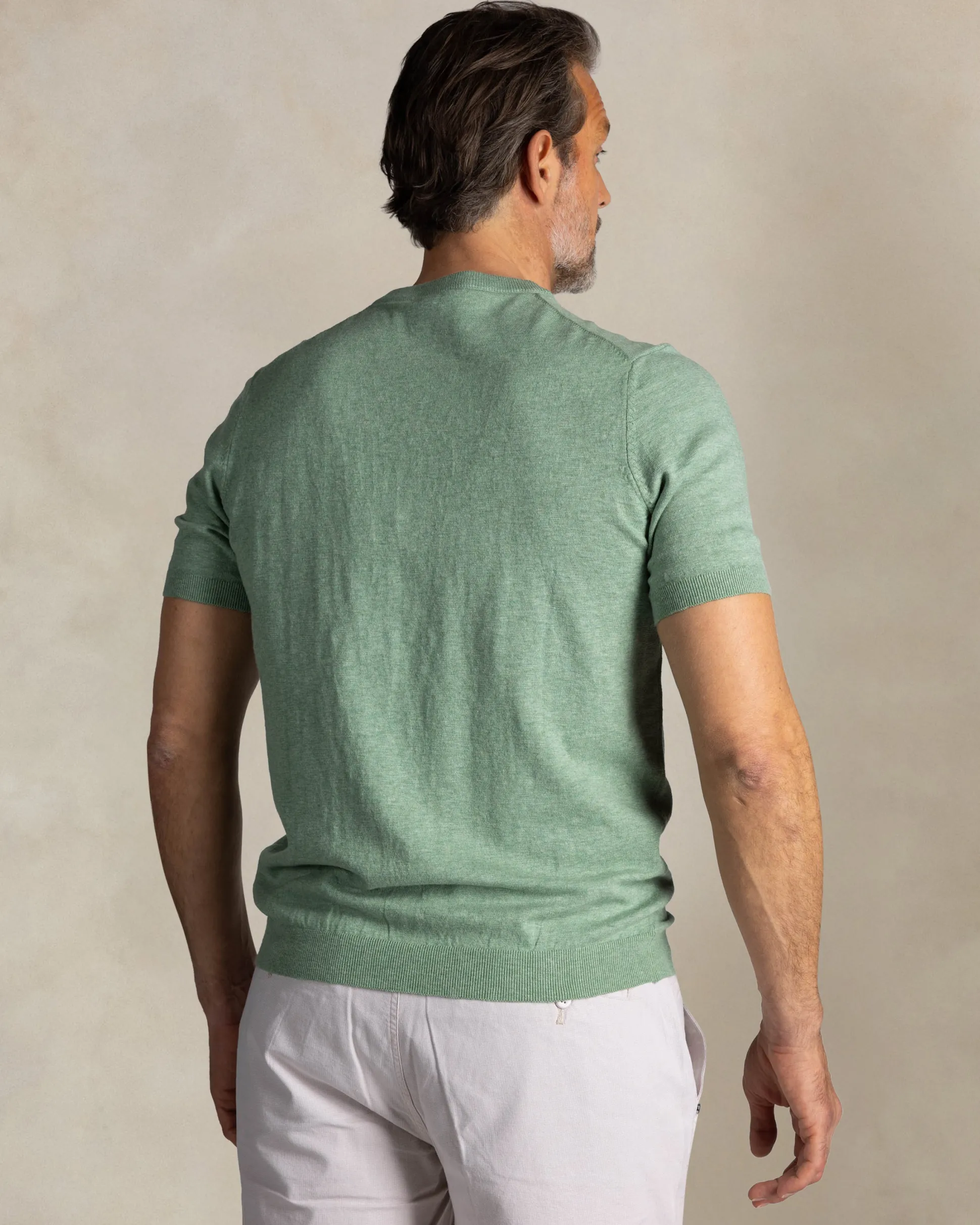 Green cotton knit tee