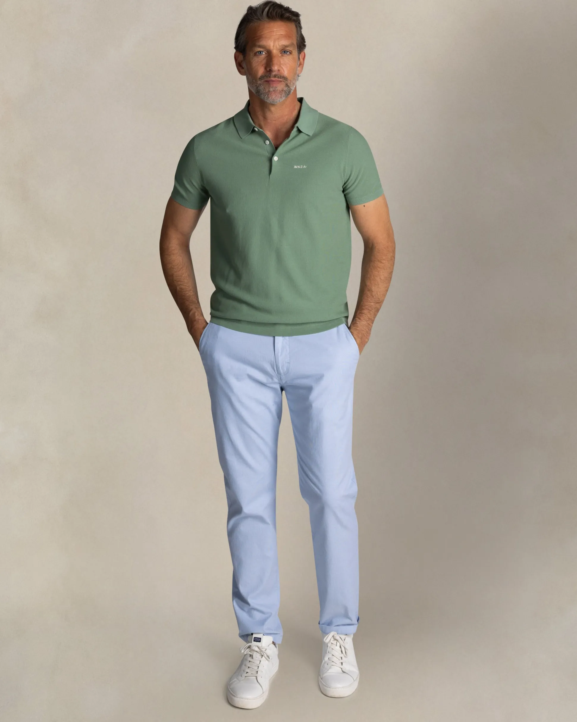 Green cotton polo