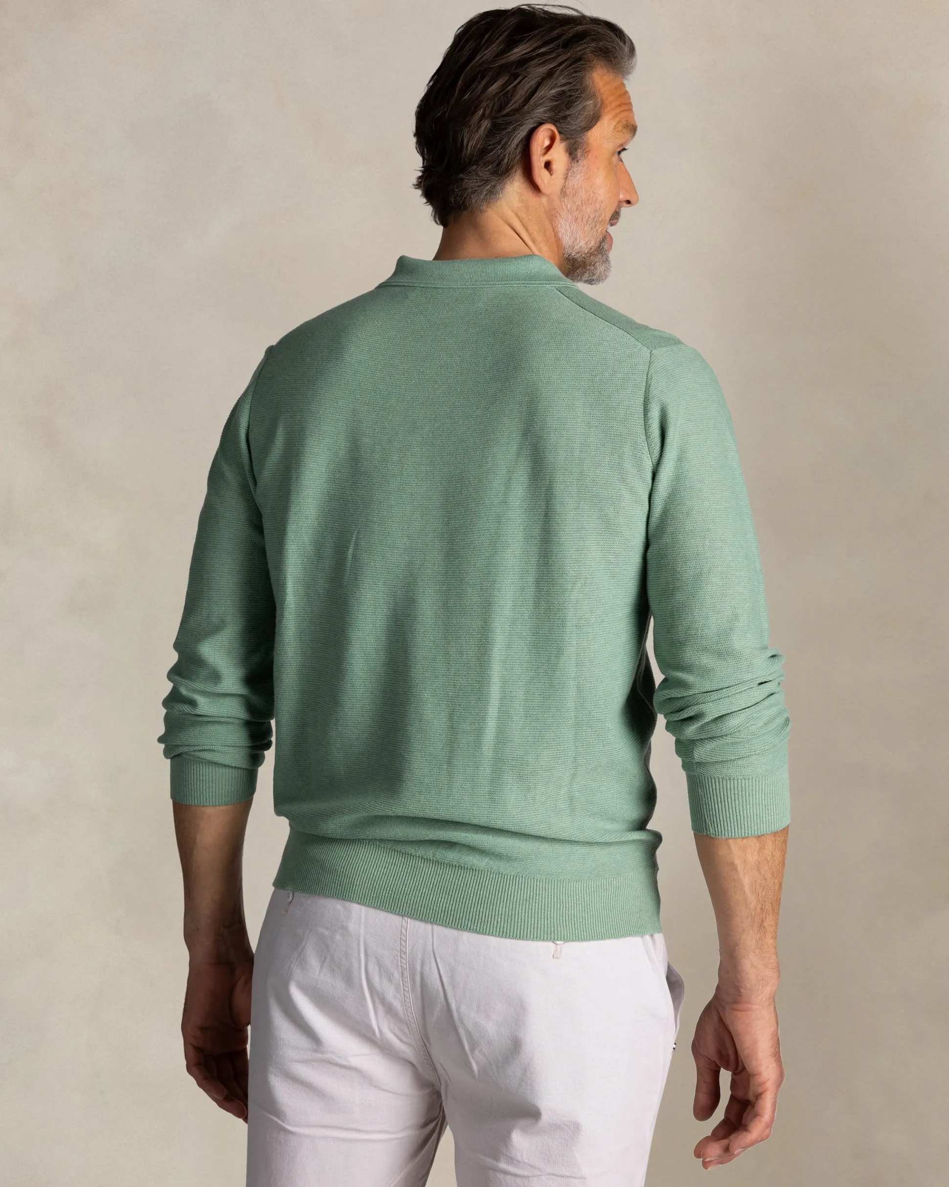 Green cotton rugby sweater